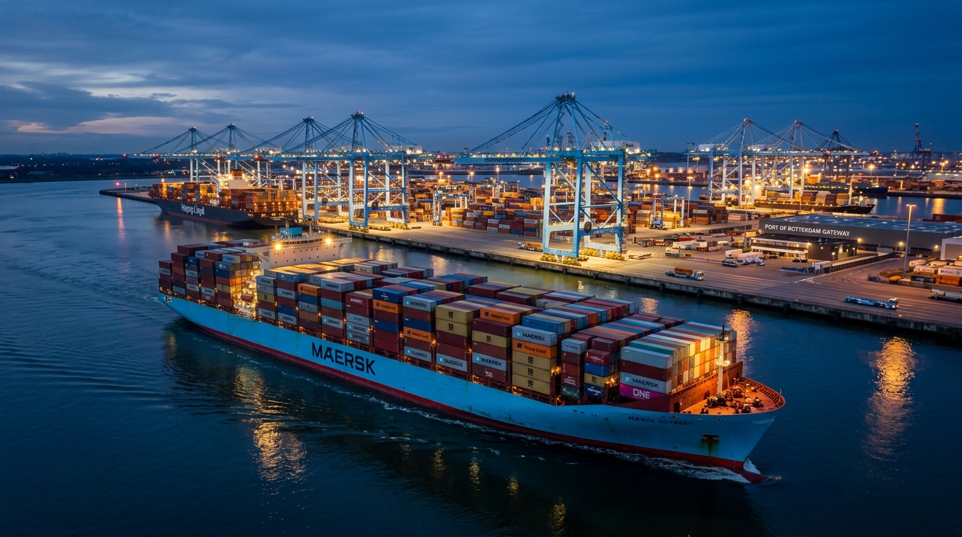 Ocean Sea Cargo Container Ship at Port